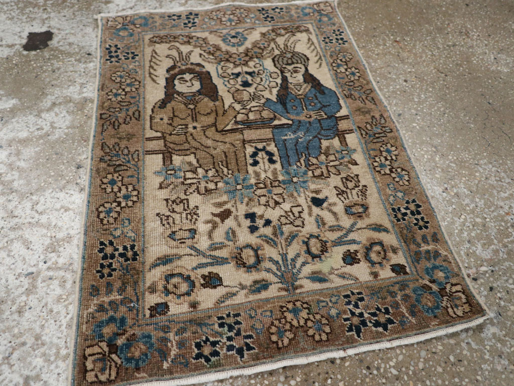 Antique Persian Tabriz Pictorial Rug (Pair: 2 of 2), No.21770 - Galerie Shabab