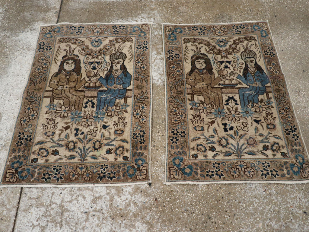 Antique Persian Tabriz Pictorial Rug (Pair: 2 of 2), No.21770 - Galerie Shabab
