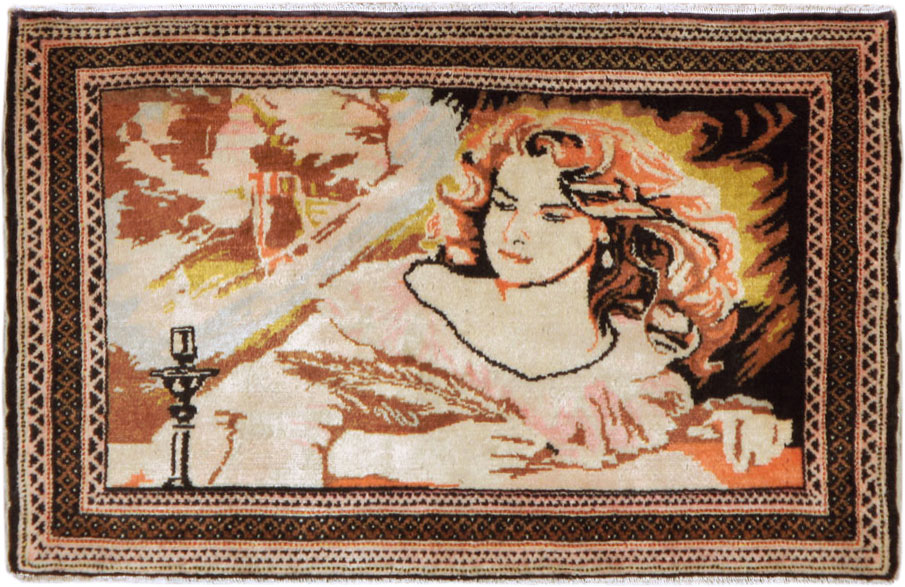 Vintage Persian Baluch Pictorial Throw Rug (Pair: 1 of 2), No.21818 - Galerie Shabab