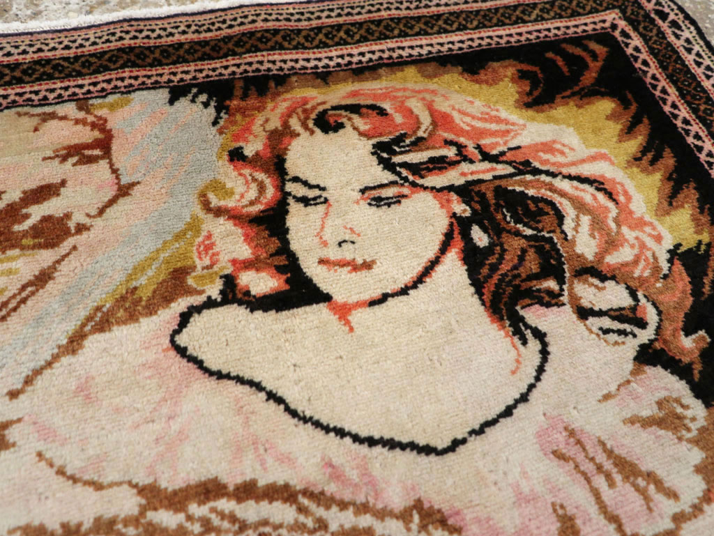 Vintage Persian Baluch Pictorial Throw Rug (Pair: 1 of 2), No.21818 - Galerie Shabab