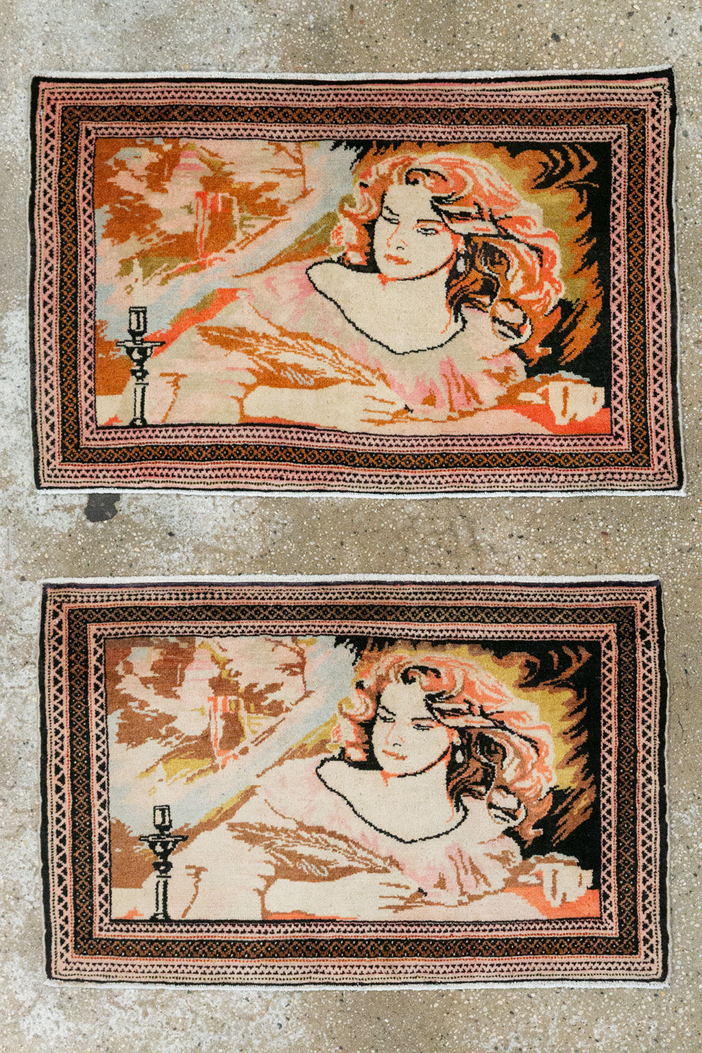 Vintage Persian Baluch Pictorial Throw Rug (Pair: 1 of 2), No.21818 - Galerie Shabab