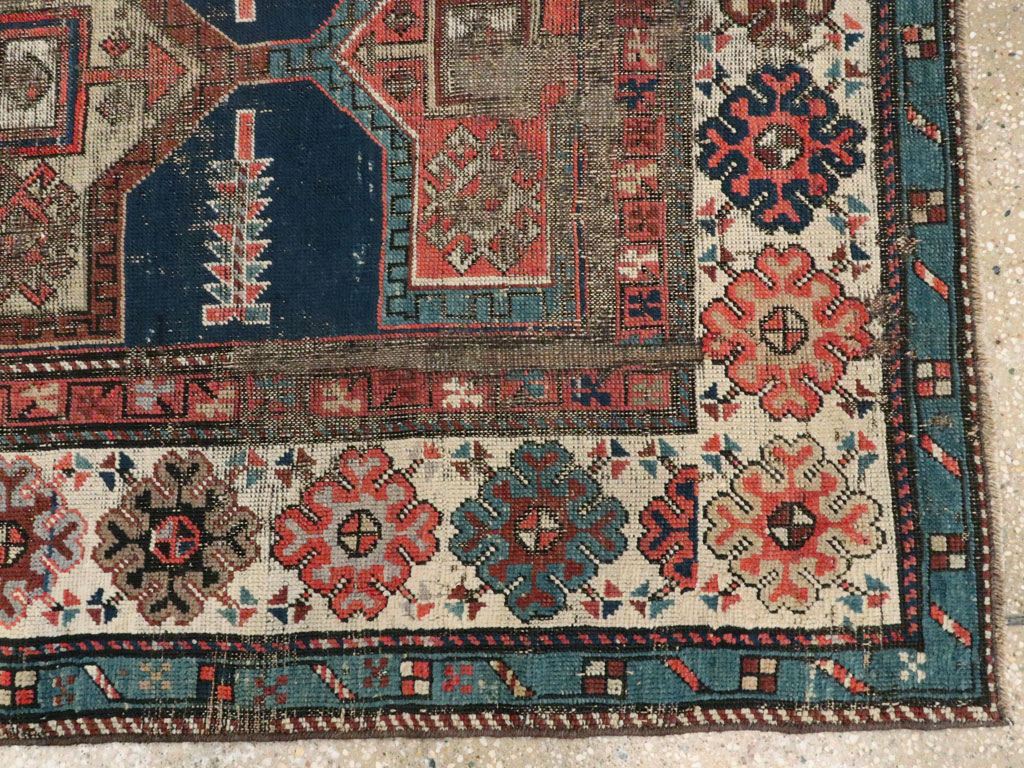 Antique Caucasian Kazak Distressed Rug, No.21824 - Galerie Shabab