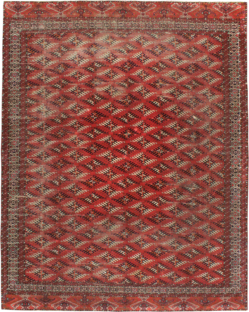 Vintage Persian Bokhara Room Size Carpet, No.21826 - Galerie Shabab