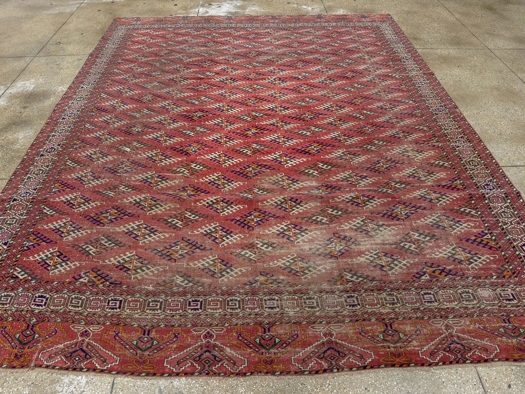 Vintage Persian Bokhara Room Size Carpet, No.21826 - Galerie Shabab