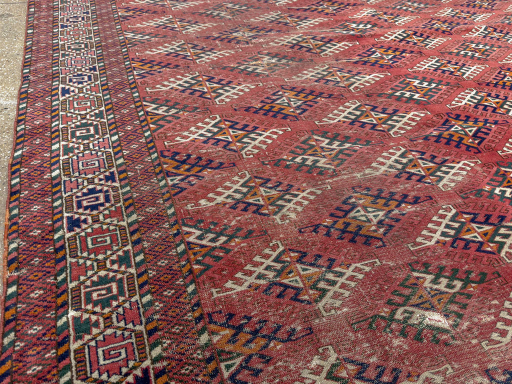 Vintage Persian Bokhara Room Size Carpet, No.21826 - Galerie Shabab