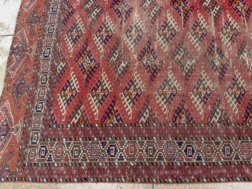 Vintage Persian Bokhara Room Size Carpet, No.21826 - Galerie Shabab