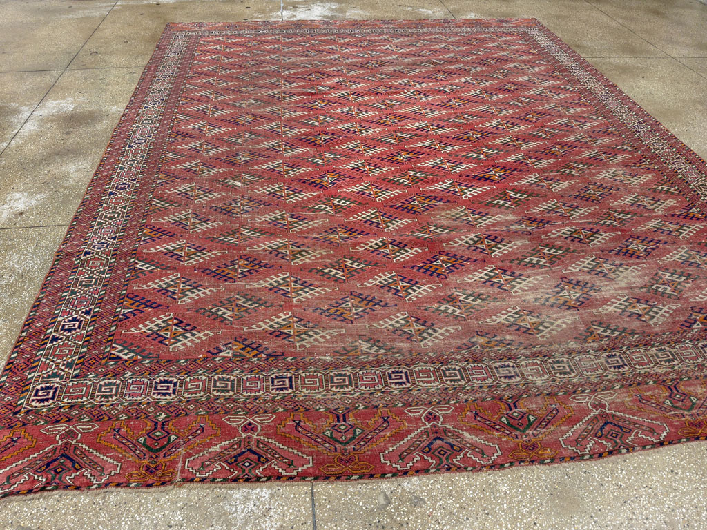 Vintage Persian Bokhara Room Size Carpet, No.21826 - Galerie Shabab