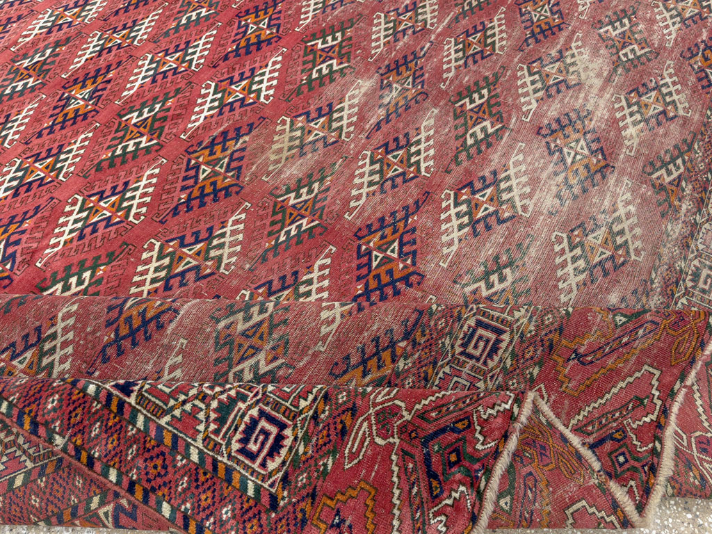 Vintage Persian Bokhara Room Size Carpet, No.21826 - Galerie Shabab