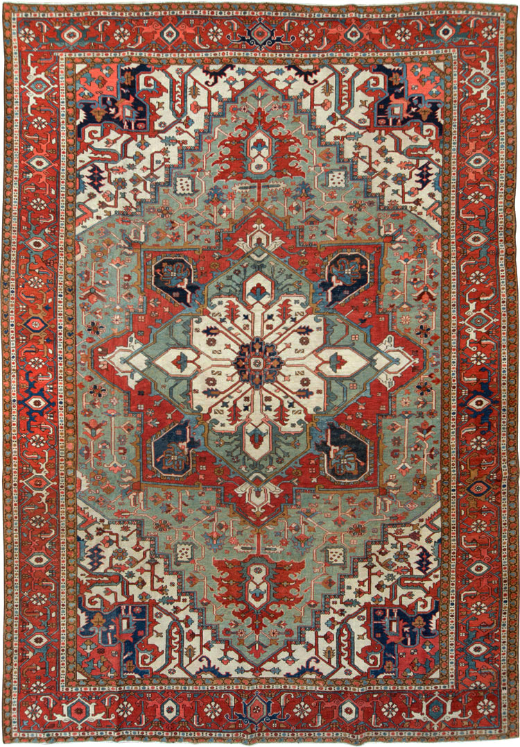 Antique Persian Heriz Carpet, No.21858 - Galerie Shabab