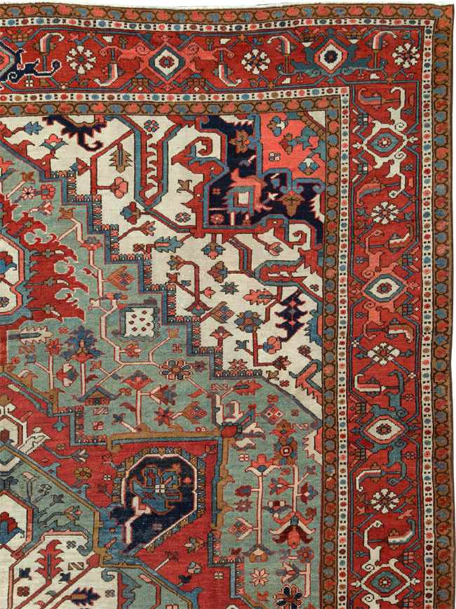 Antique Persian Heriz Carpet, No.21858 - Galerie Shabab