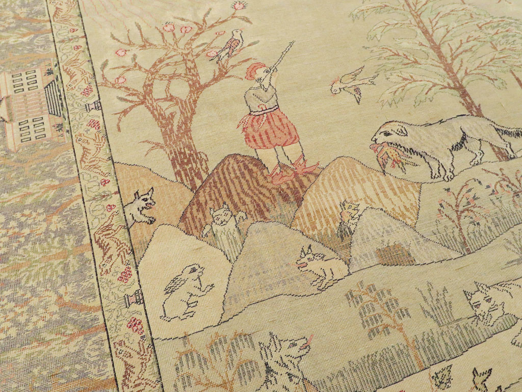 Antique Turkish Kayseri Pictorial Rug, No.21897 - Galerie Shabab