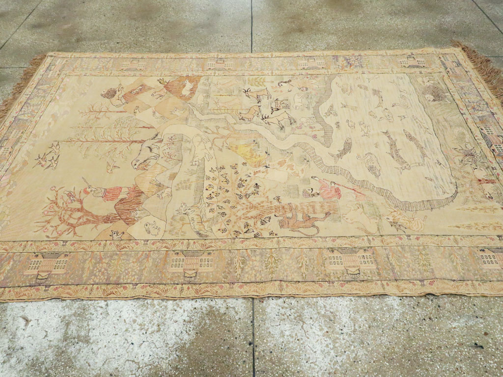 Antique Turkish Kayseri Pictorial Rug, No.21897 - Galerie Shabab