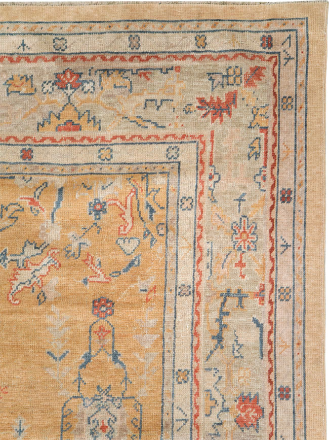 Antique Turkish Oushak Room Size Carpet, No.21915 - Galerie Shabab