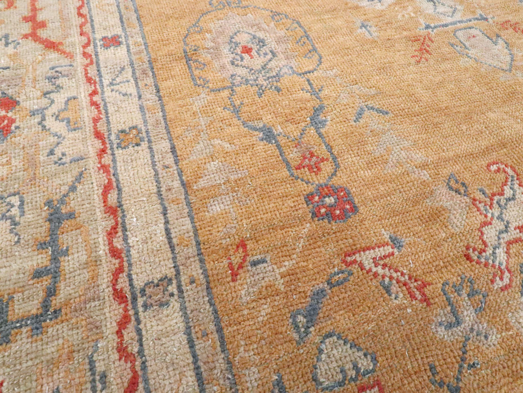 Antique Turkish Oushak Room Size Carpet, No.21915 - Galerie Shabab