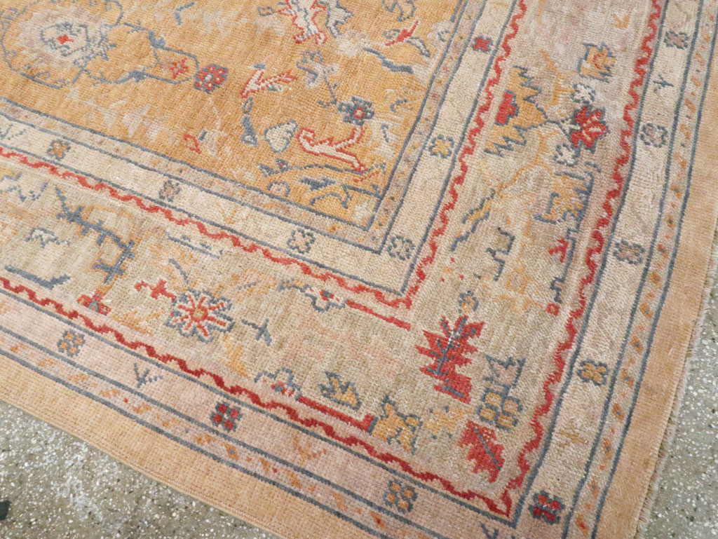 Antique Turkish Oushak Room Size Carpet, No.21915 - Galerie Shabab