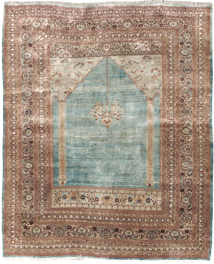 Antique Persian Silk Tabriz Rug, No.21957 - Galerie Shabab