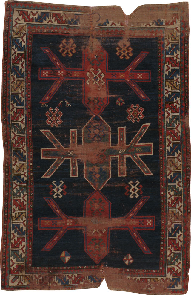 Antique Caucasian Kazak Distressed Rug, No.21964 - Galerie Shabab