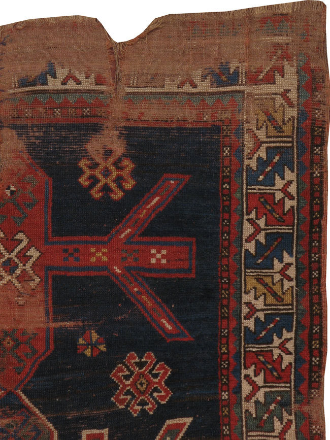 Antique Caucasian Kazak Distressed Rug, No.21964 - Galerie Shabab