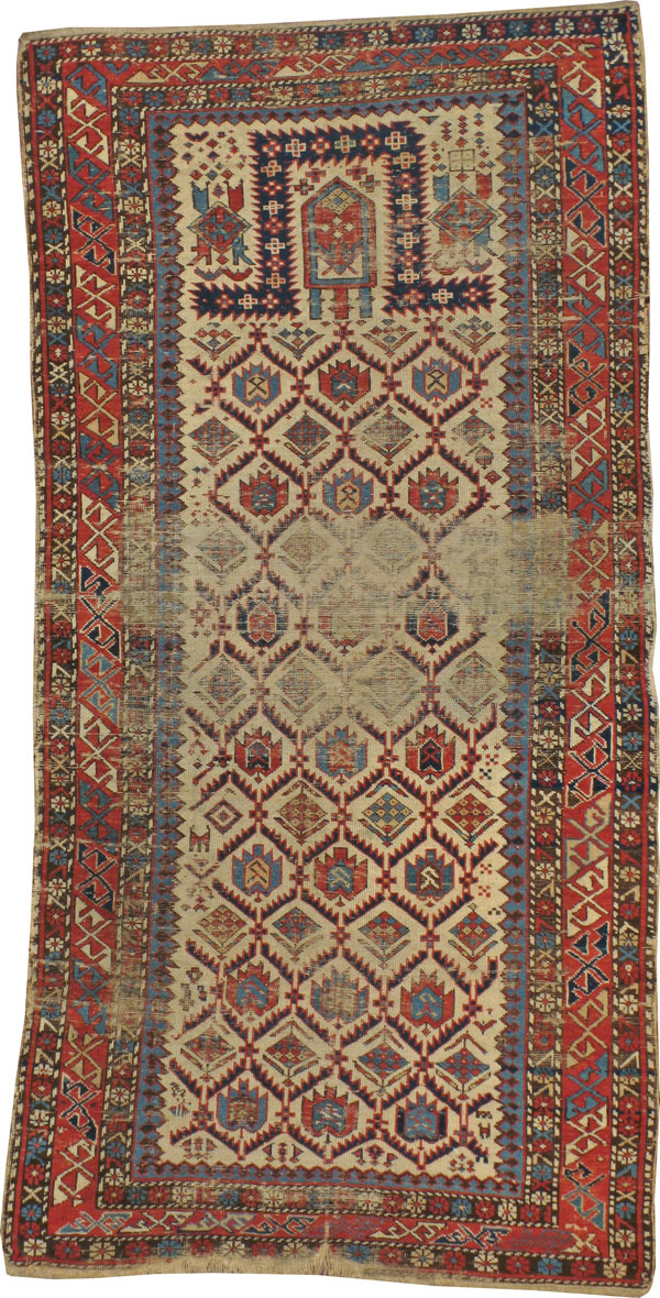 Antique Caucasian Shrivan Distressed Rug, No.22030 - Galerie Shabab