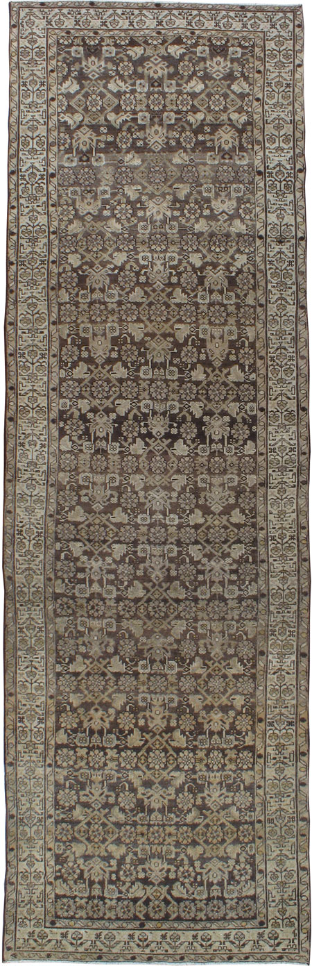 Vintage Persian Malayer Wide Gallery Runner, No.22036 - Galerie Shabab