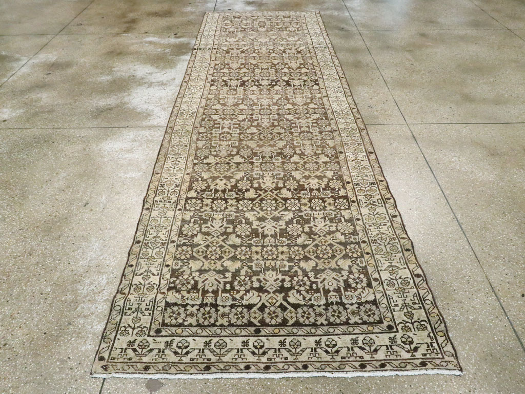 Vintage Persian Malayer Wide Gallery Runner, No.22036 - Galerie Shabab