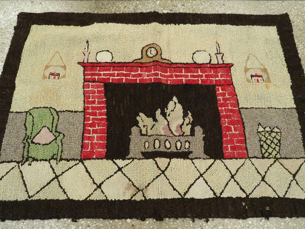 Antique American Hook Rug, No.22038 - Galerie Shabab