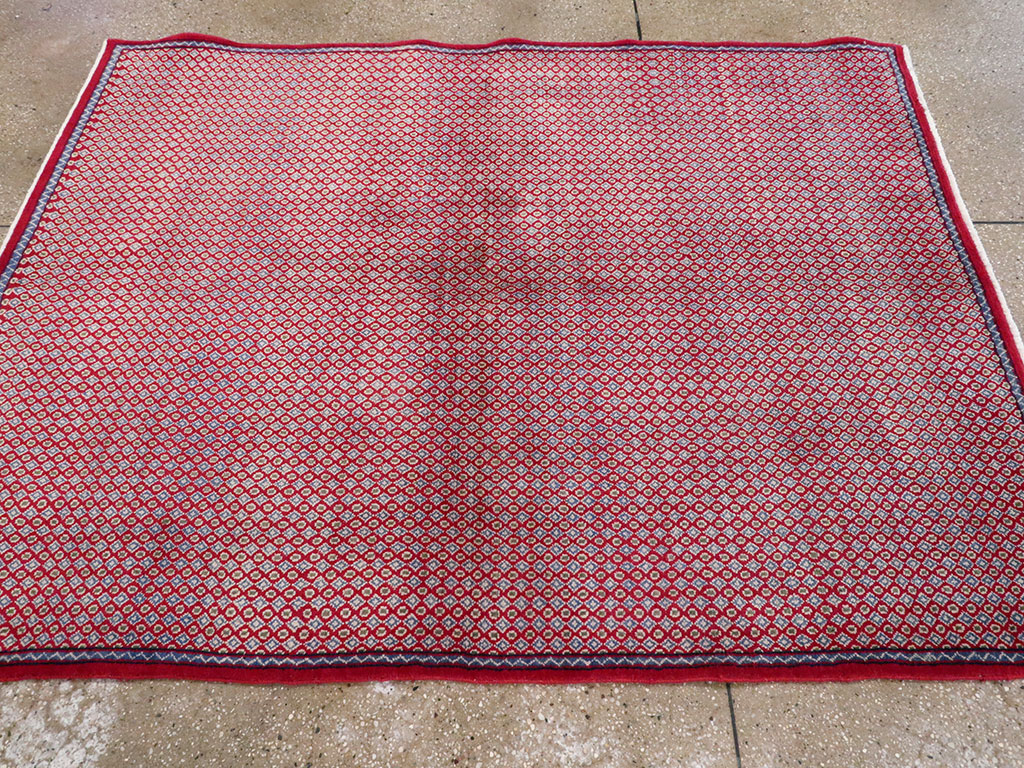 Vintage Persian Kashan Modernist Rug (Pair: 1 of 2), No.22048 - Galerie Shabab