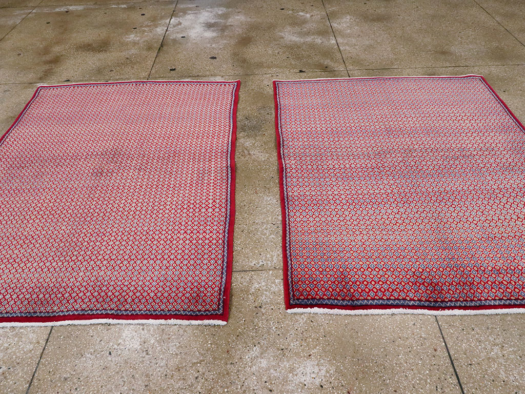 Vintage Persian Kashan Modernist Rug (Pair: 1 of 2), No.22048 - Galerie Shabab