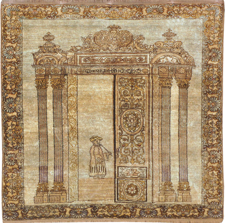 Antique Turkish Kayseri Pictorial Rug, No.22074 - Galerie Shabab