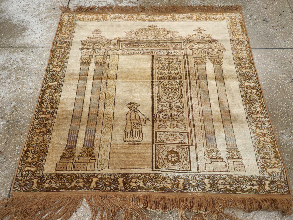 Antique Turkish Kayseri Pictorial Rug, No.22074 - Galerie Shabab