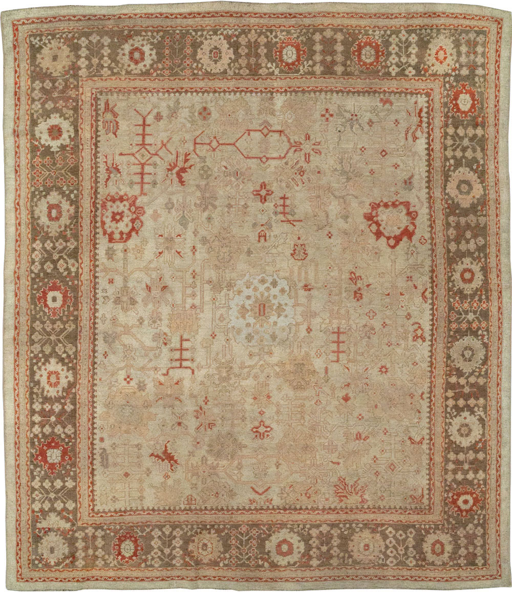 Antique Turkish Oushak Room Size Carpet, No.22086 - Galerie Shabab
