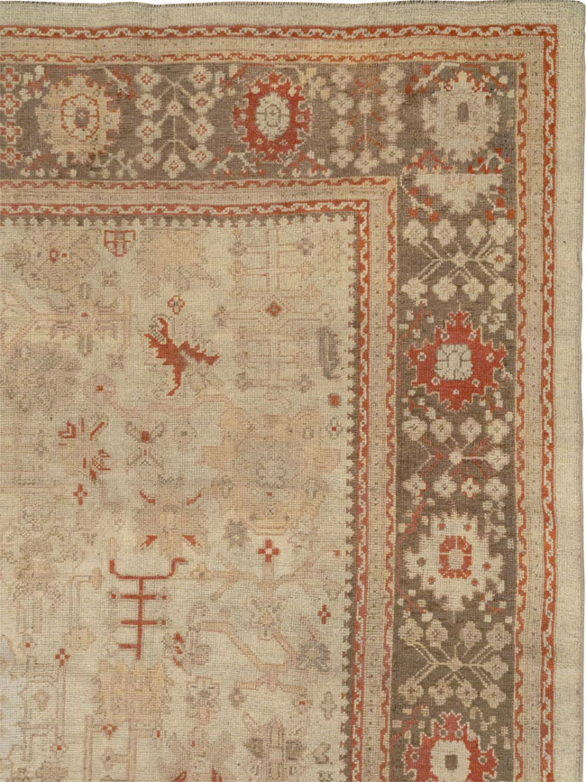 Antique Turkish Oushak Room Size Carpet, No.22086 - Galerie Shabab