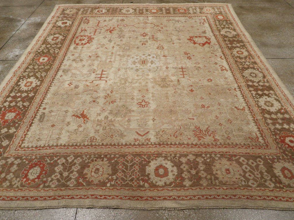 Antique Turkish Oushak Room Size Carpet, No.22086 - Galerie Shabab