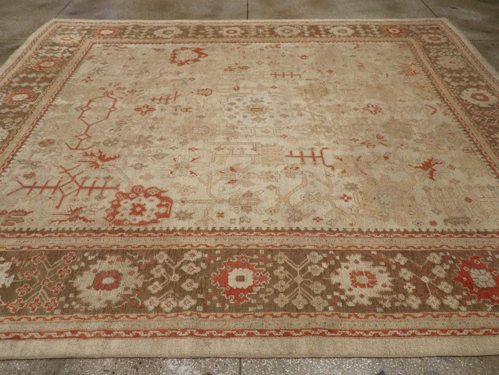 Antique Turkish Oushak Room Size Carpet, No.22086 - Galerie Shabab