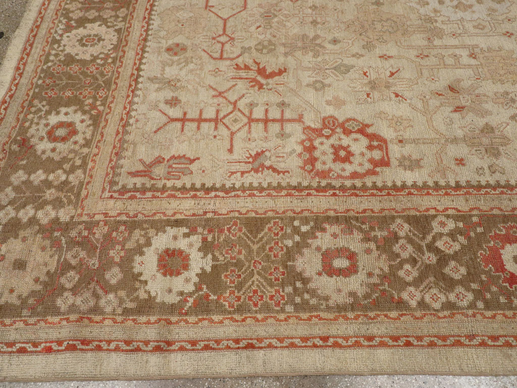 Antique Turkish Oushak Room Size Carpet, No.22086 - Galerie Shabab
