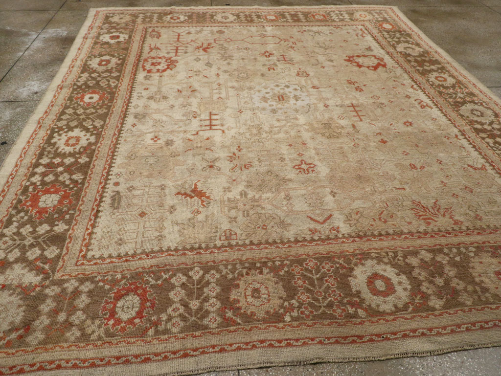 Antique Turkish Oushak Room Size Carpet, No.22086 - Galerie Shabab