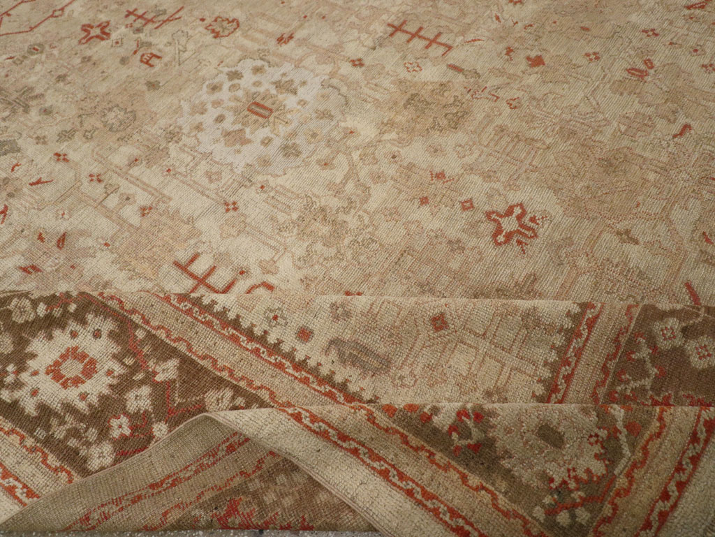 Antique Turkish Oushak Room Size Carpet, No.22086 - Galerie Shabab