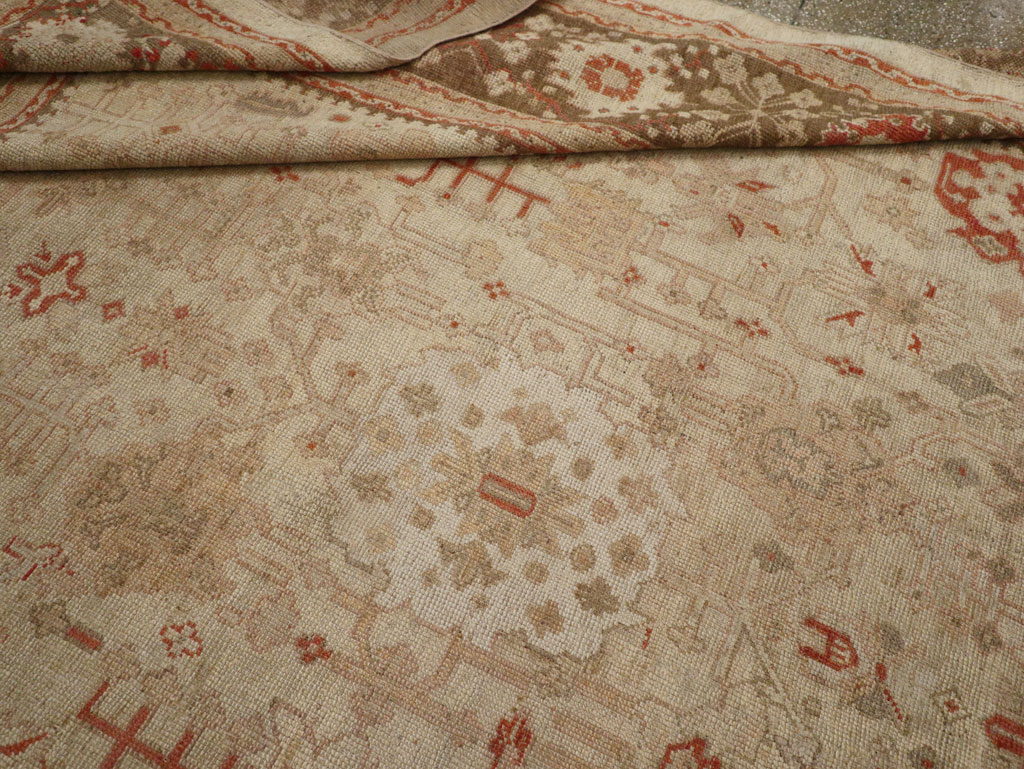 Antique Turkish Oushak Room Size Carpet, No.22086 - Galerie Shabab