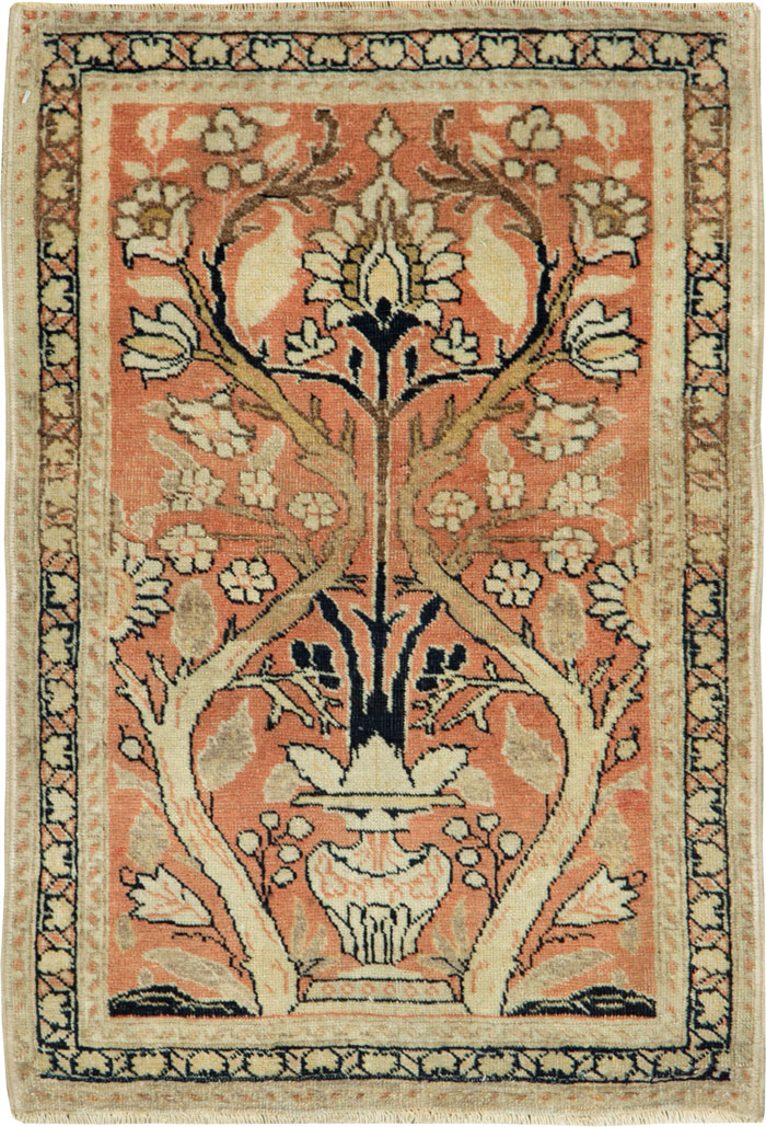 Antique Persian Tabriz Hagi Jalili Throw Rug, No.22096 - Galerie Shabab