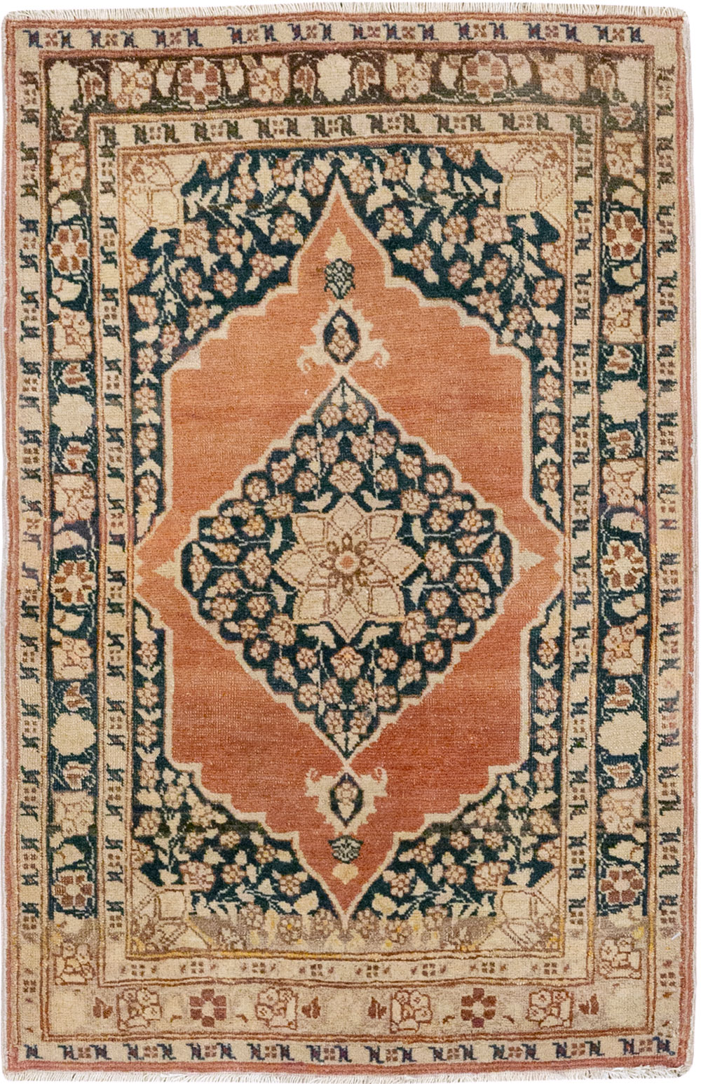 Antique Persian Tabriz Throw Rug, No.22097 - Galerie Shabab