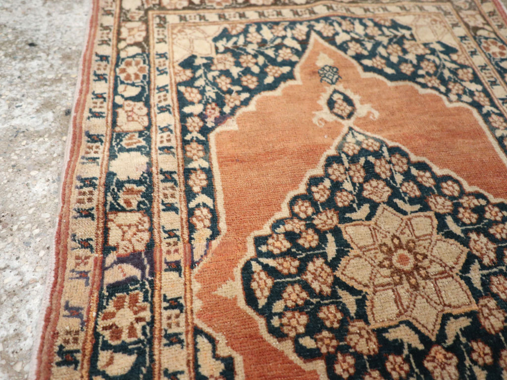 Antique Persian Tabriz Throw Rug, No.22097 - Galerie Shabab