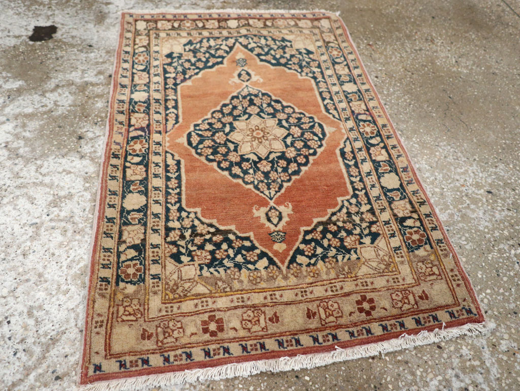 Antique Persian Tabriz Throw Rug, No.22097 - Galerie Shabab