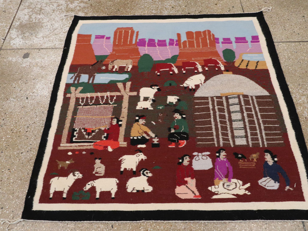 Vintage American Navajo Rug, No.22102 - Galerie Shabab
