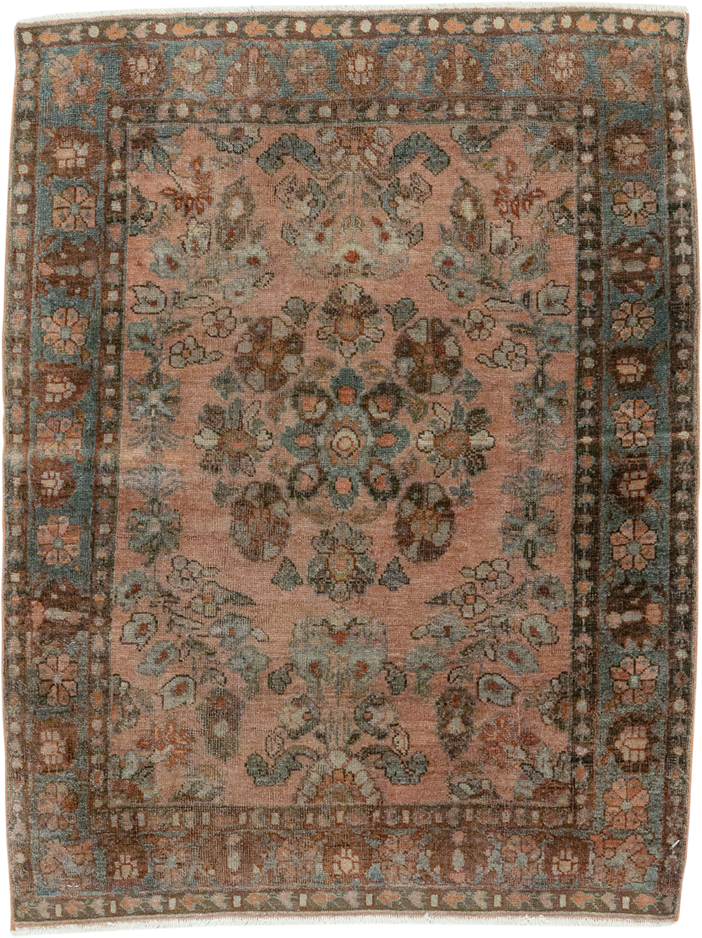 Antique Persian Sarouk Throw Rug, No.22136 - Galerie Shabab