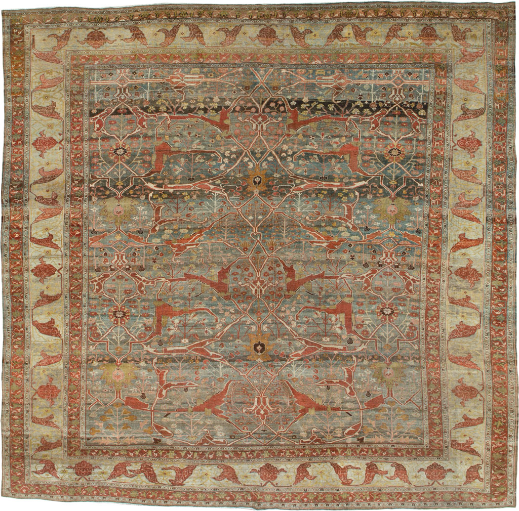 Antique Persian Bidjar Square Carpet, No.22150 - Galerie Shabab