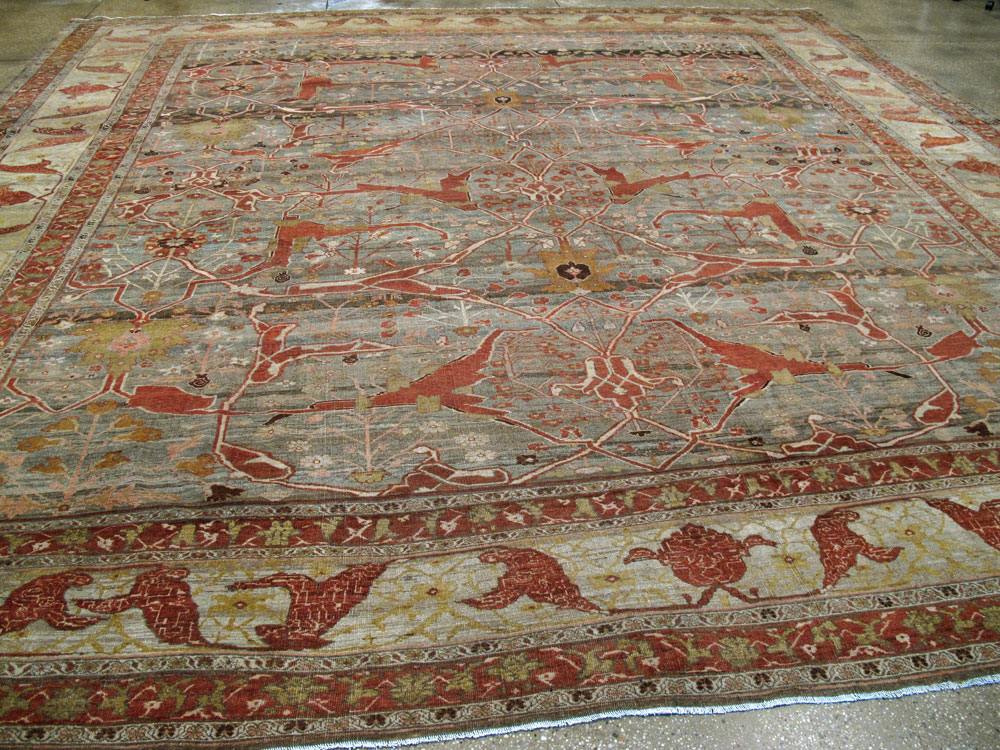 Antique Persian Bidjar Square Carpet, No.22150 - Galerie Shabab