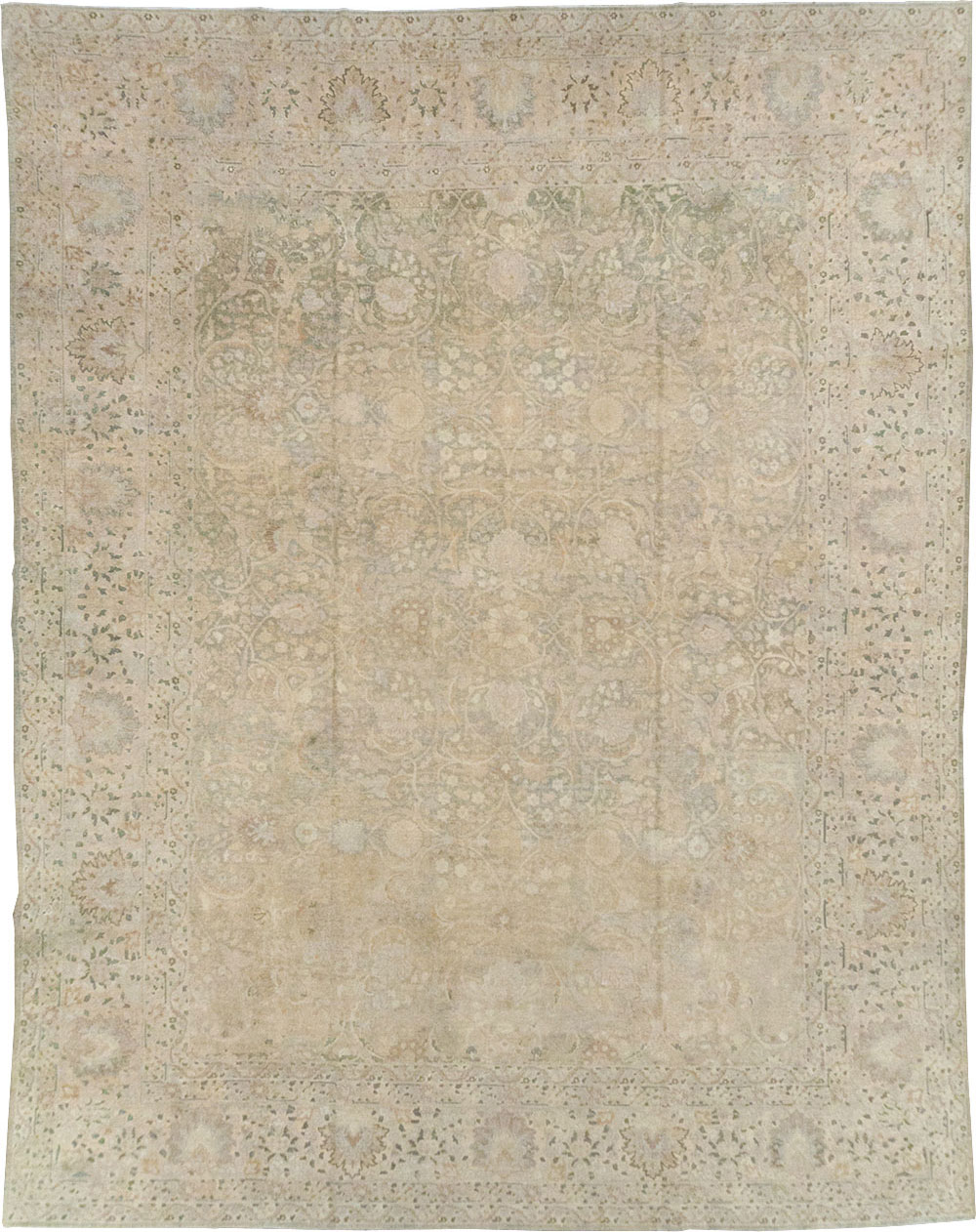 Antique Persian Tabriz Room Size Carpet, No.22303 - Galerie Shabab