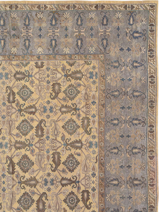 Antique Indian Lahore Large Square Room Size Carpet, No.22327 - Galerie Shabab