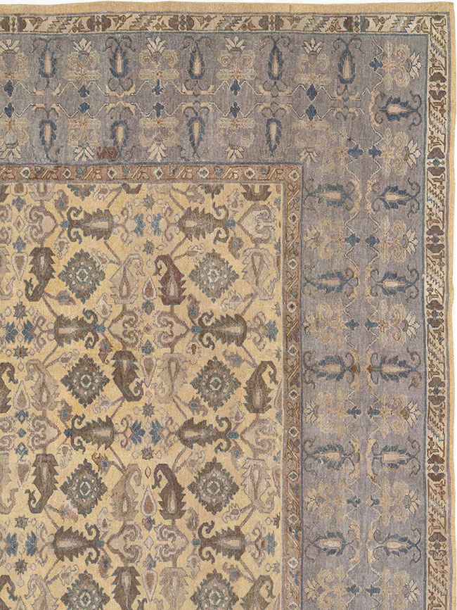 Antique Indian Lahore Large Square Room Size Carpet, No.22327 - Galerie Shabab
