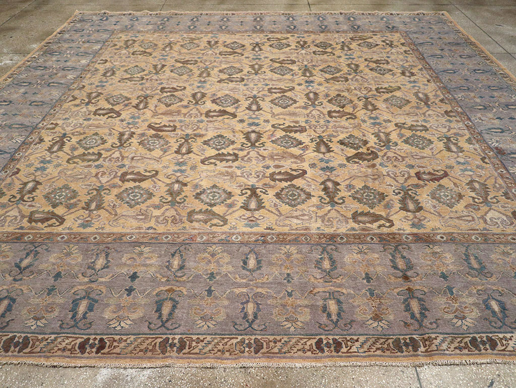 Antique Indian Lahore Large Square Room Size Carpet, No.22327 - Galerie Shabab